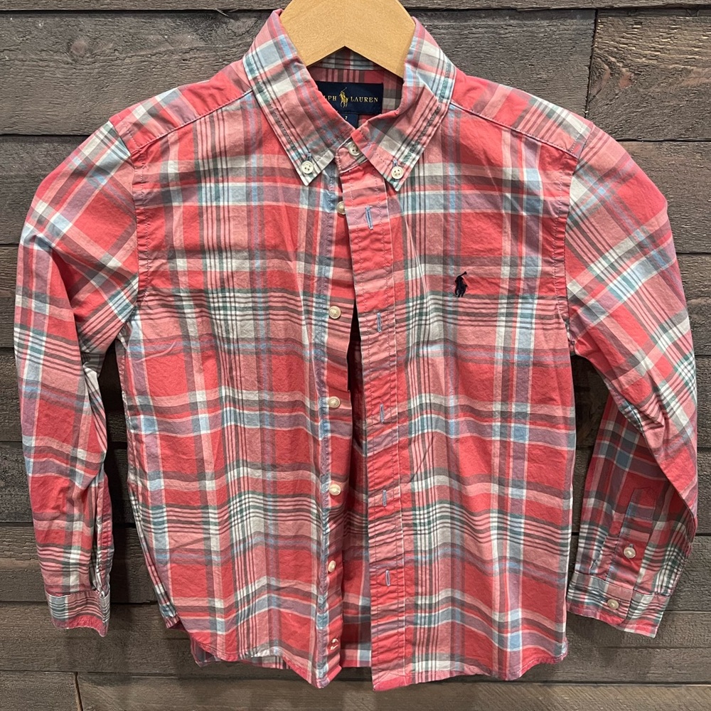 Boys Ralph Lauren button down twill shirt size 7
